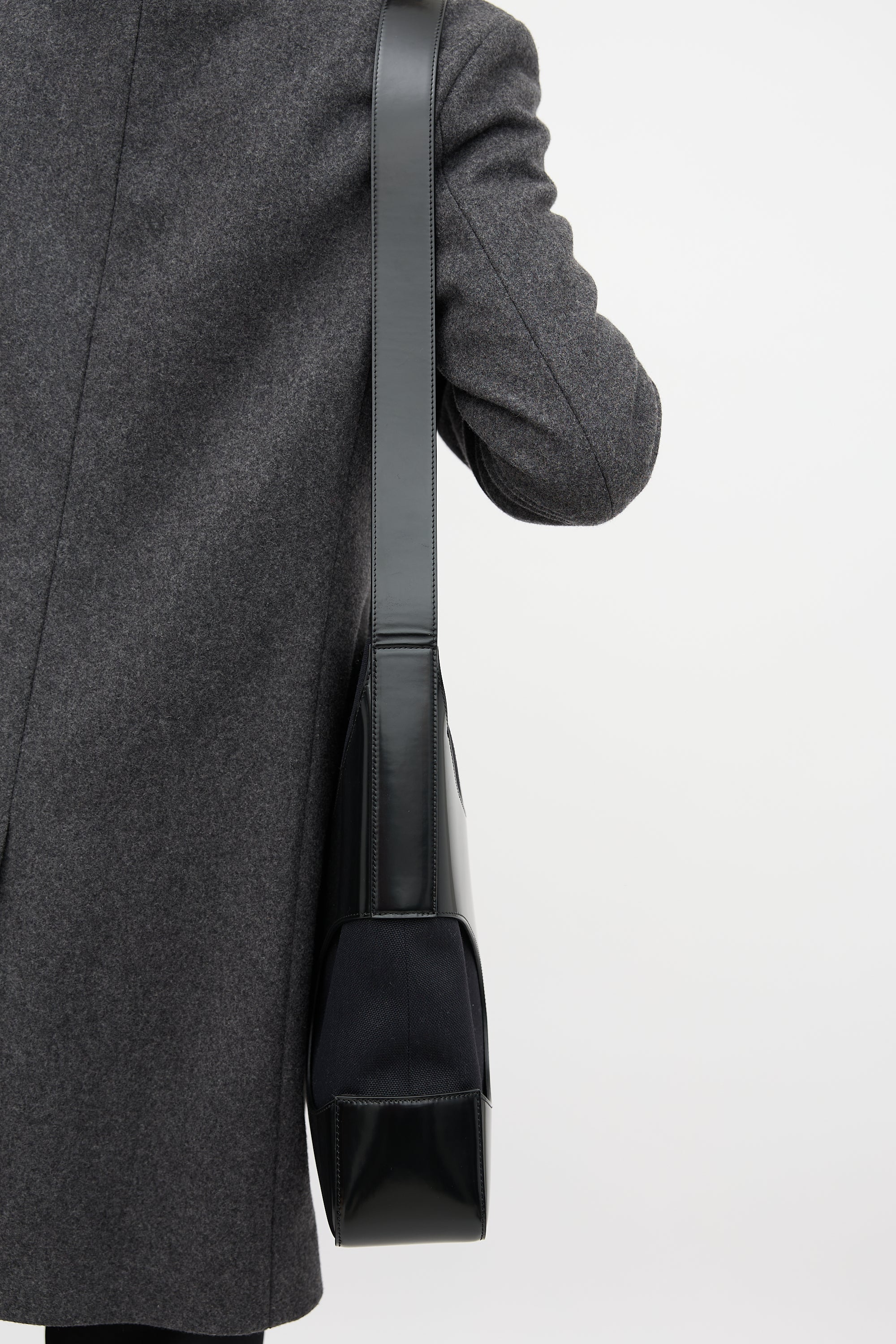 Ferragamo Leather & Canvas Cut Out Bag