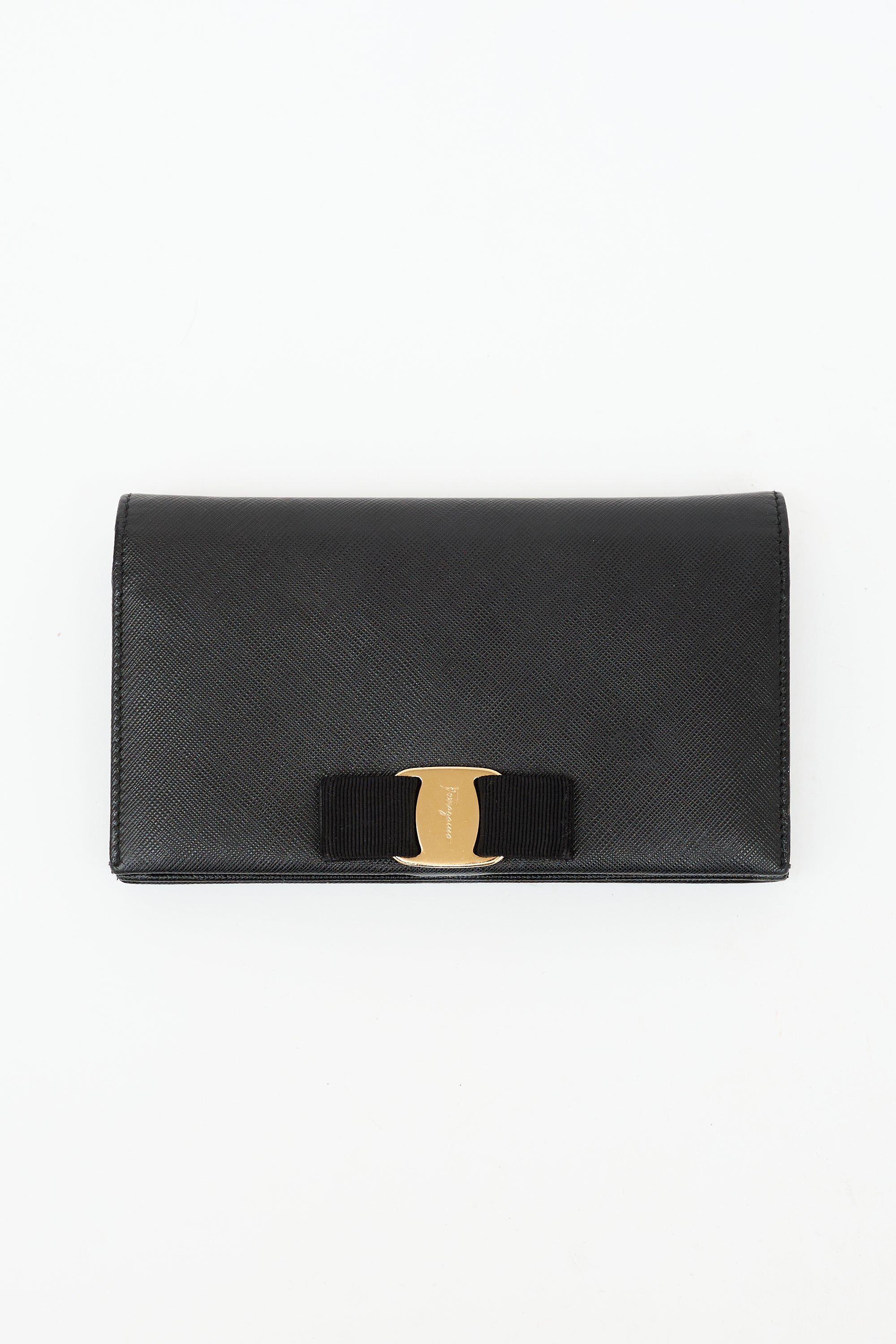Ferragamo Leather Vara Bow Wallet On Chain