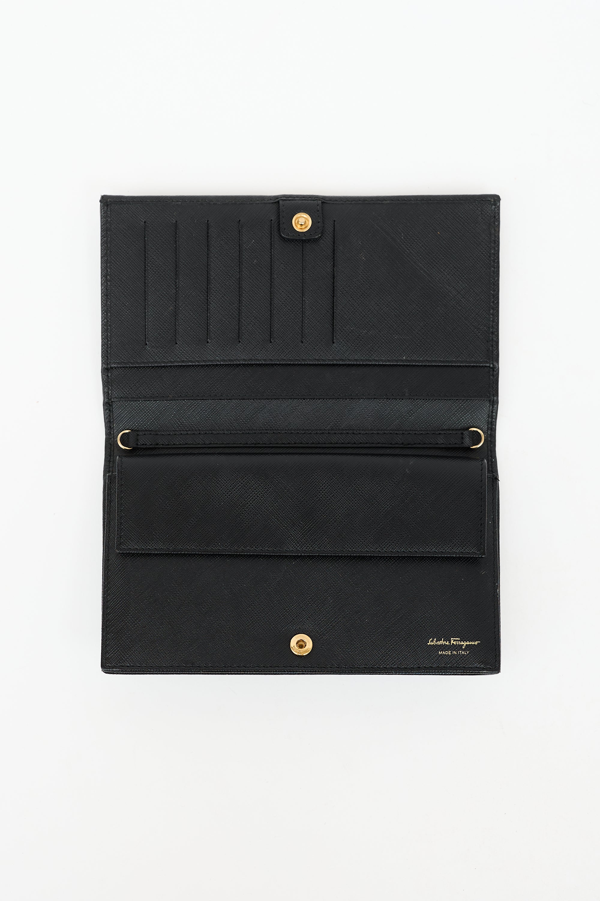 Ferragamo Leather Vara Bow Wallet On Chain