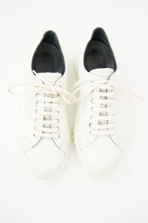 Ferragamo Leather Cube Sneaker