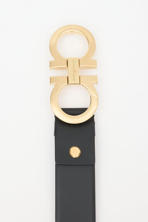 Ferragamo Leather Gancini Wide Belt