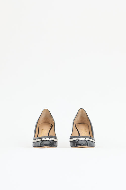 Ferragamo Leather Layered Pump