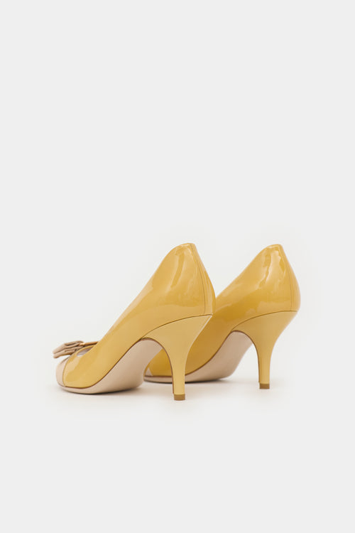 Ferragamo Patent Leather Bow  Pump
