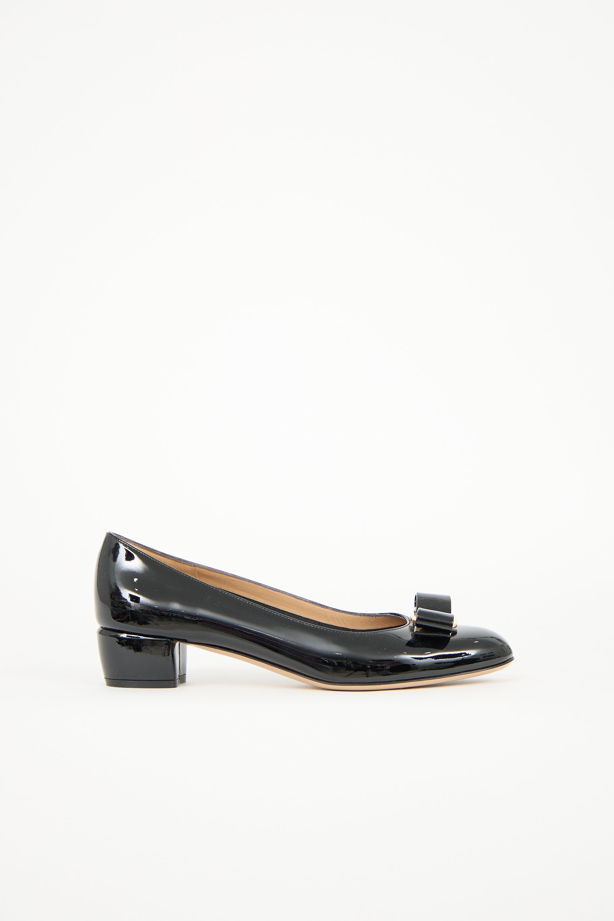 Ferragamo Patent Vara Bow Pump