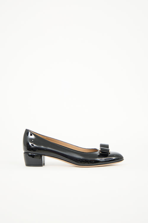 Ferragamo Patent Vara Bow Pump