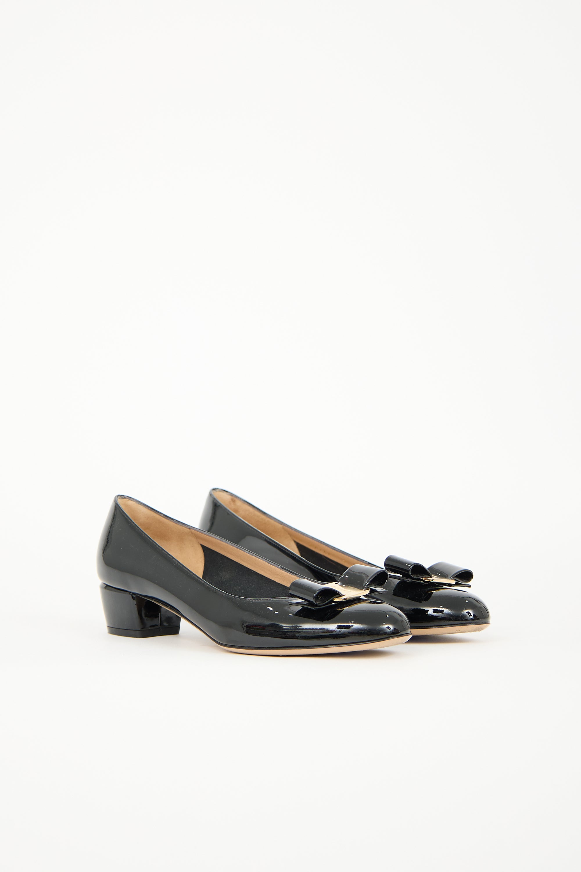 Ferragamo Patent Vara Bow Pump