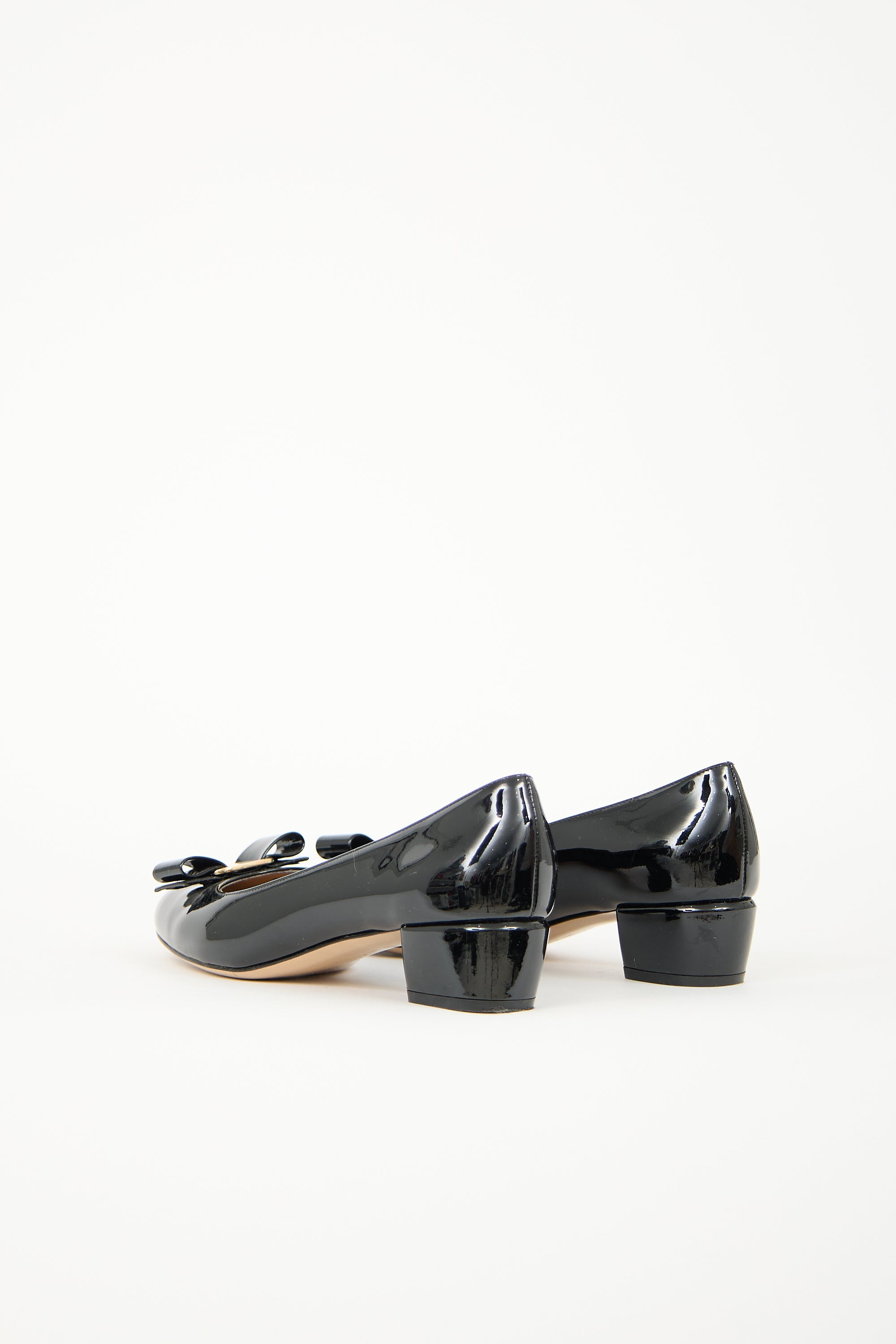 Ferragamo Patent Vara Bow Pump