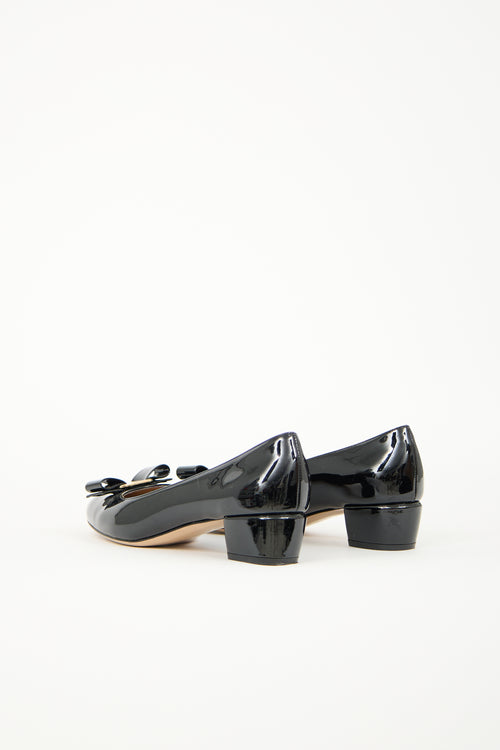 Ferragamo Patent Vara Bow Pump