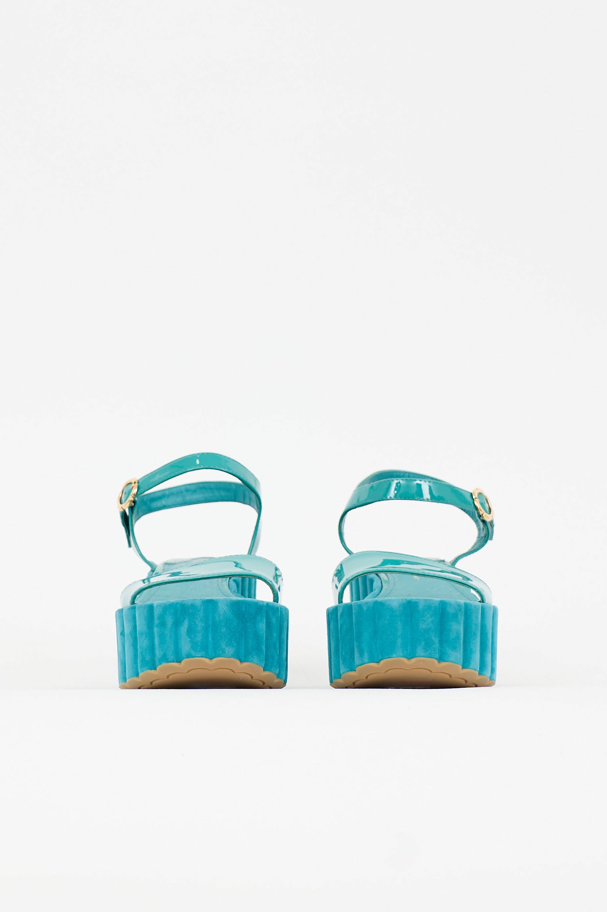 Ferragamo Patent & Suede Tropea Sandal