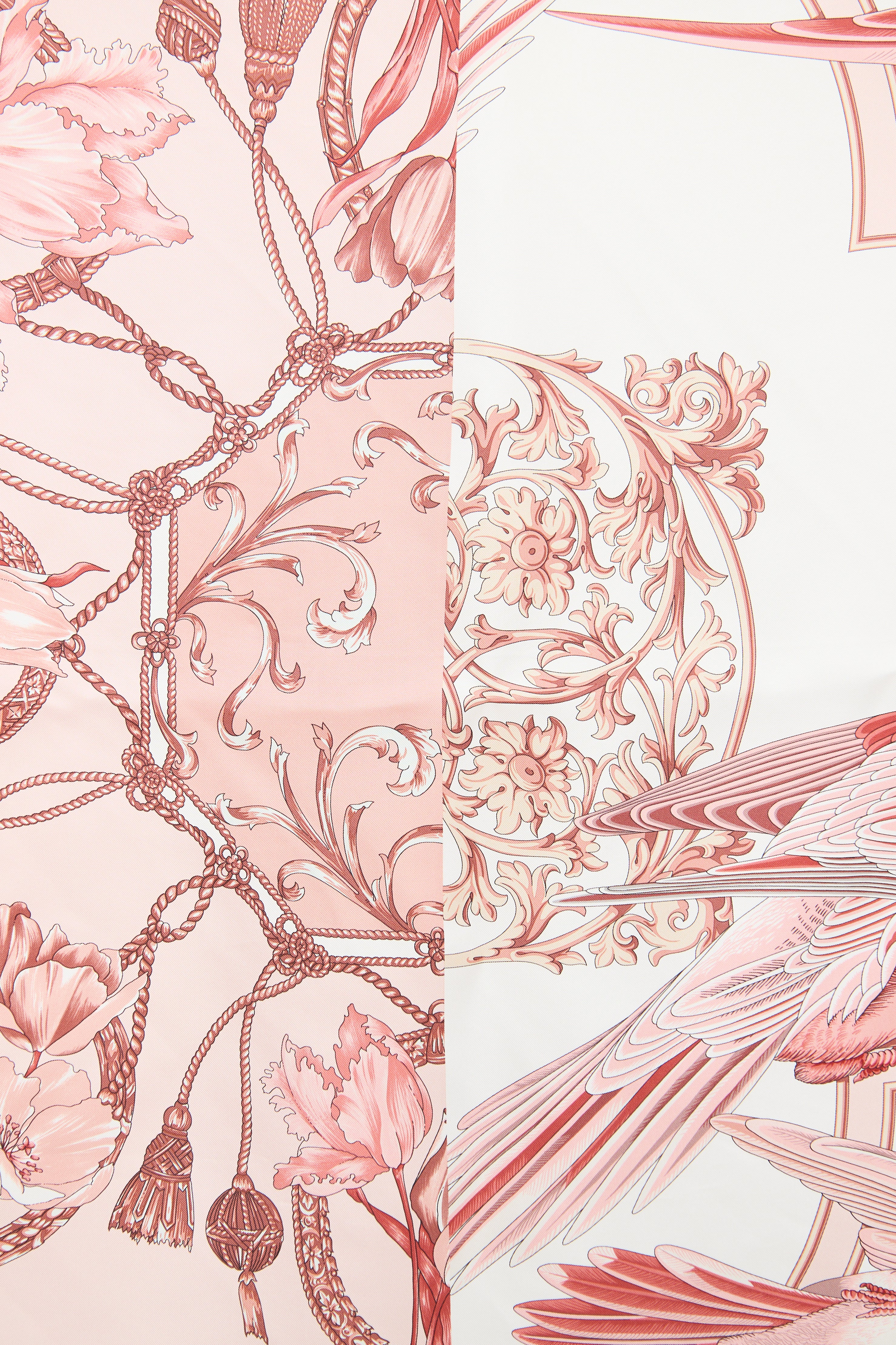 Ferragamo Pink & White Silk Scarf