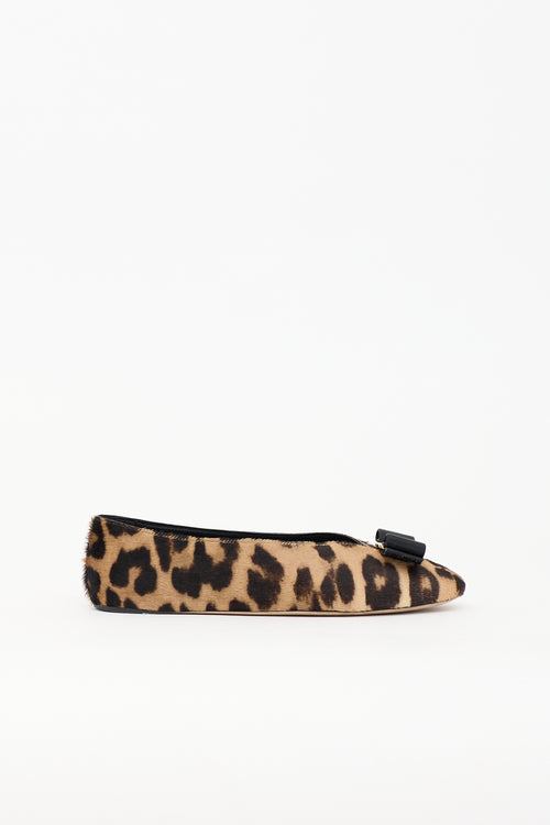 Ferragamo Printed Vara Bow Flat