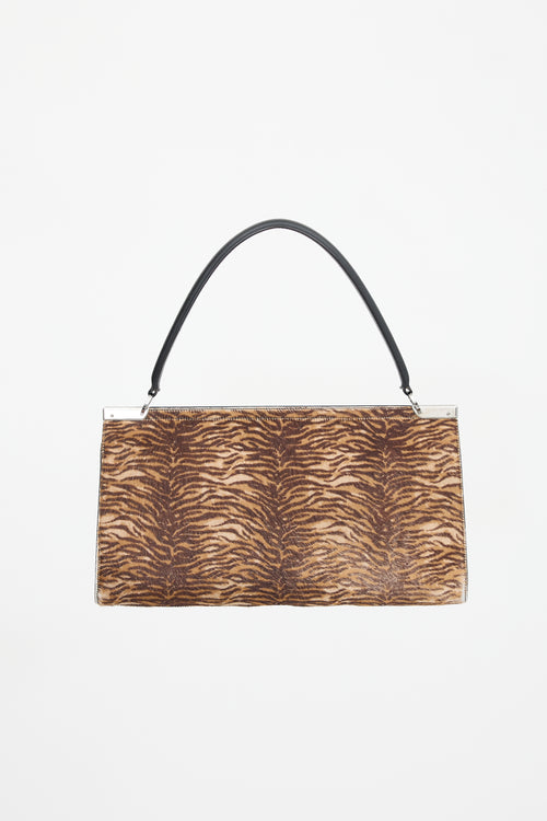 Ferragamo Printed Hair Gancini Top Handle Bag