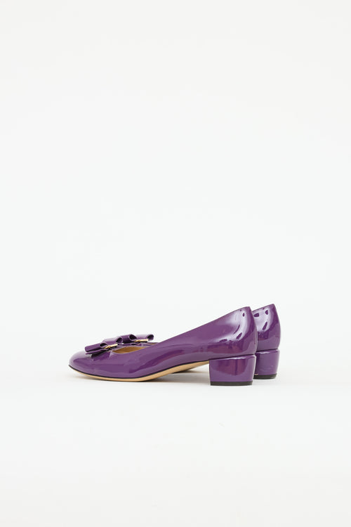 Ferragamo Patent Vara Bow Pump