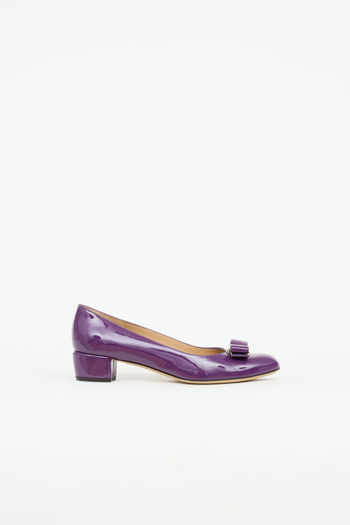 Ferragamo Patent Vara Bow Pump