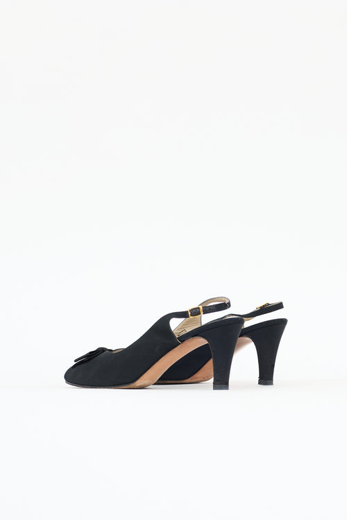 Ferragamo Satin Peep Toe Heel