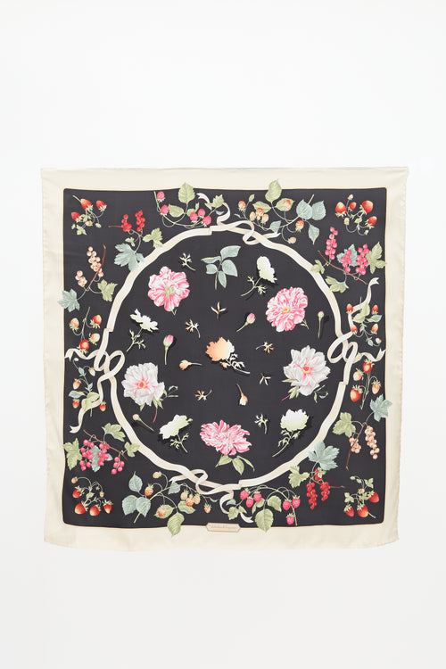 Ferragamo Silk Botanical Printed Scarf