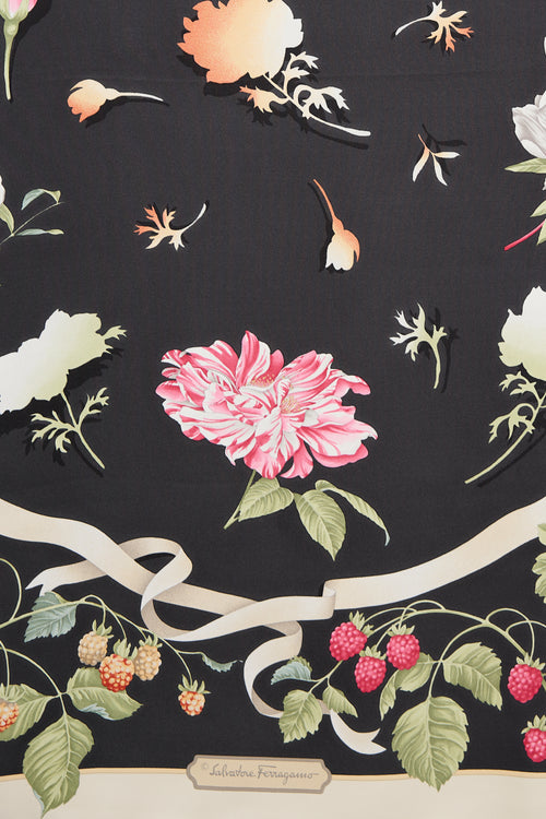 Ferragamo Silk Botanical Printed Scarf