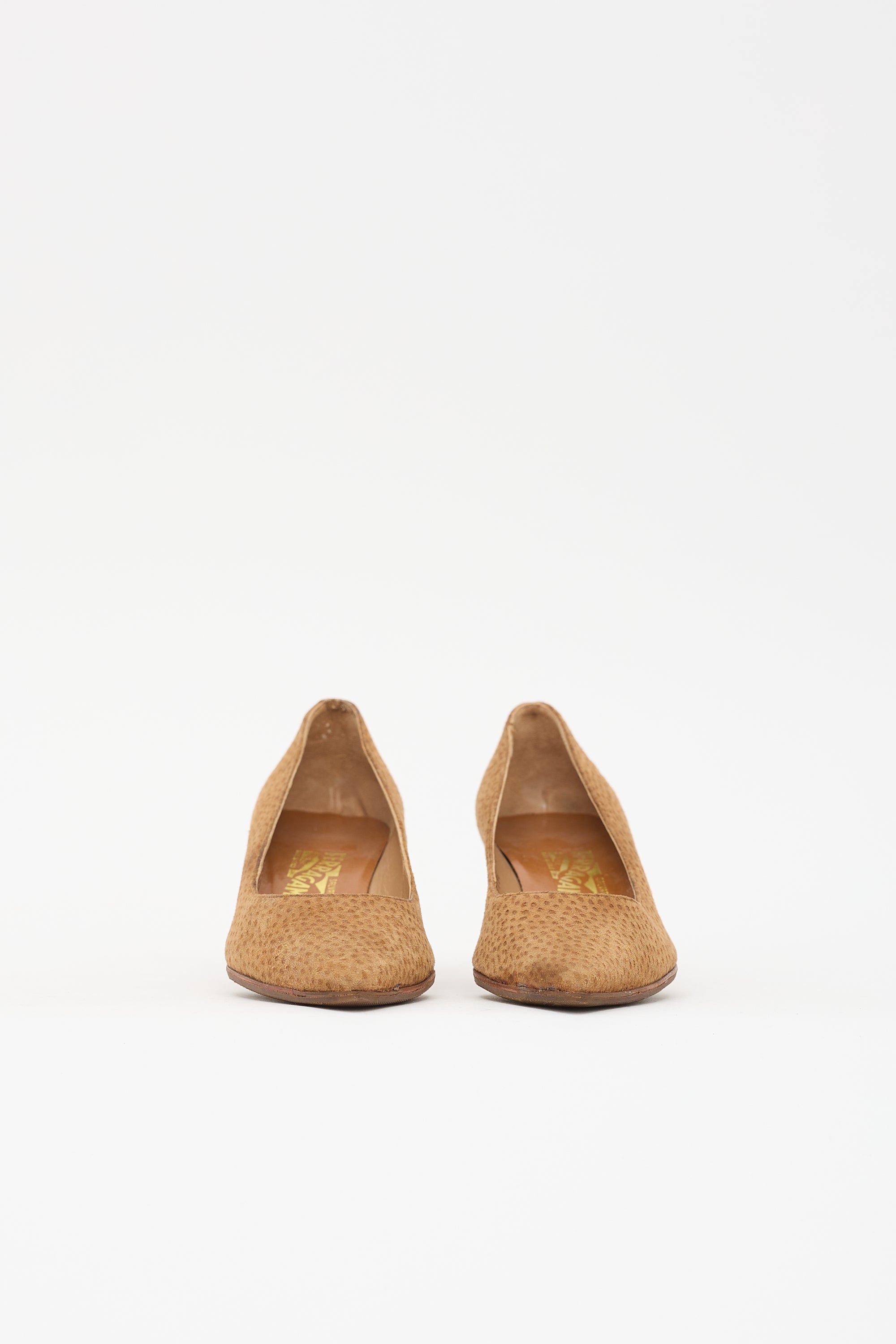 Ferragamo Suede Pointed Toe Pump