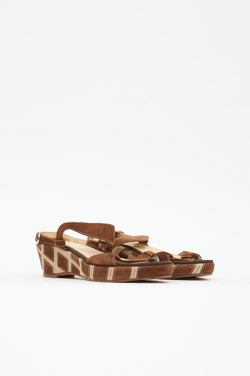 Ferragamo Suede Wedge Sandal