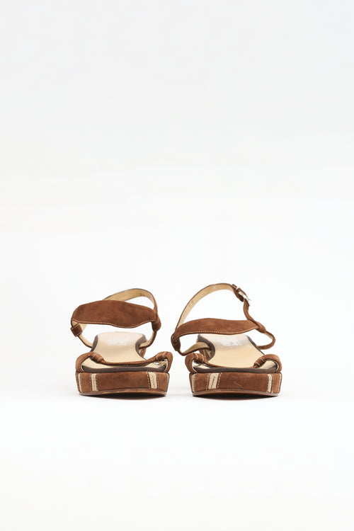 Ferragamo Suede Wedge Sandal