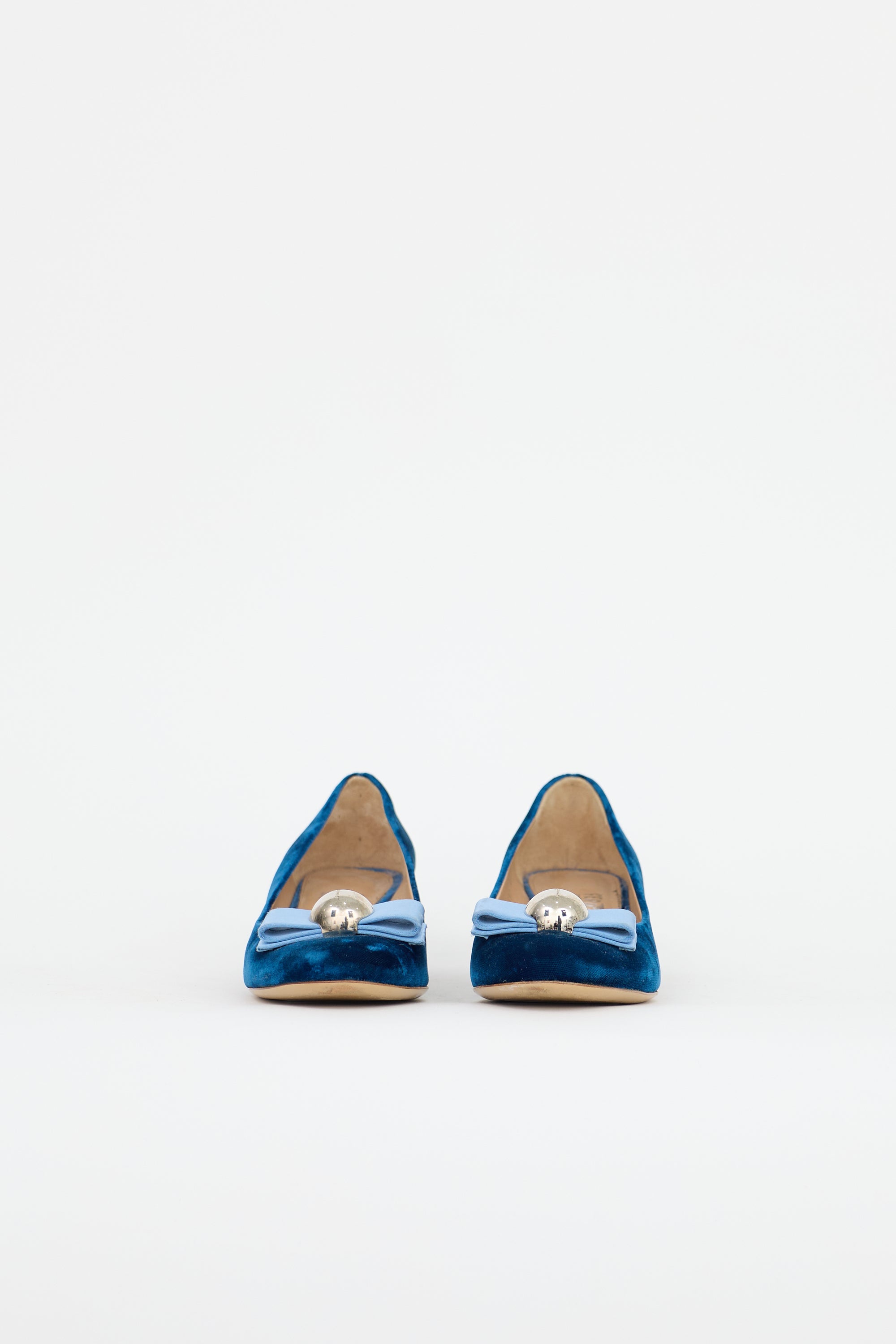 Ferragamo Velvet Fiammetta Bow Pump