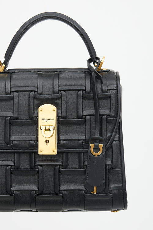 Ferragamo Woven Leather Boxyz Bag