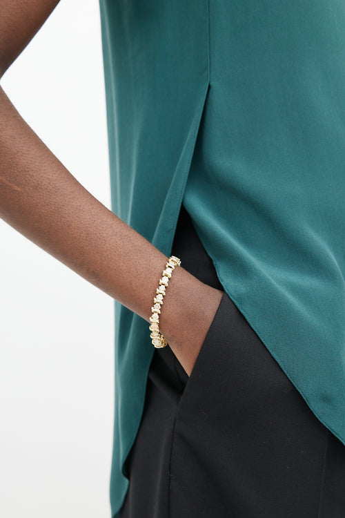 Fine Jewelry 10k Yellow Gold & Diamonds Bracelet
