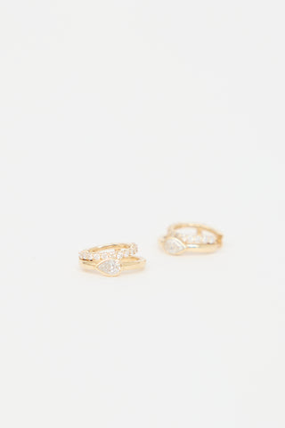 Fine Jewelry 14K Yellow Gold Pear Double Huggies Earrings