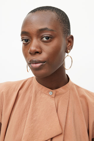Fine Jewelry 14k Gold Stud Hoop Earrings