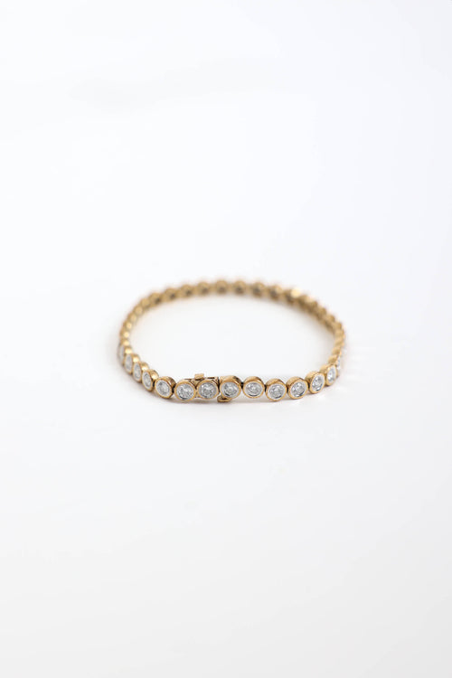 Fine Jewelry24K Yellow Gold Plated Tennis Bracelet