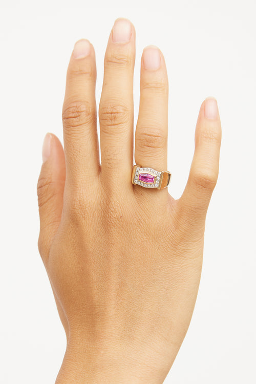 14K White & Yellow Gold Sapphire Ring