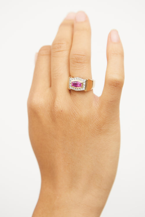 14K White & Yellow Gold Sapphire Ring