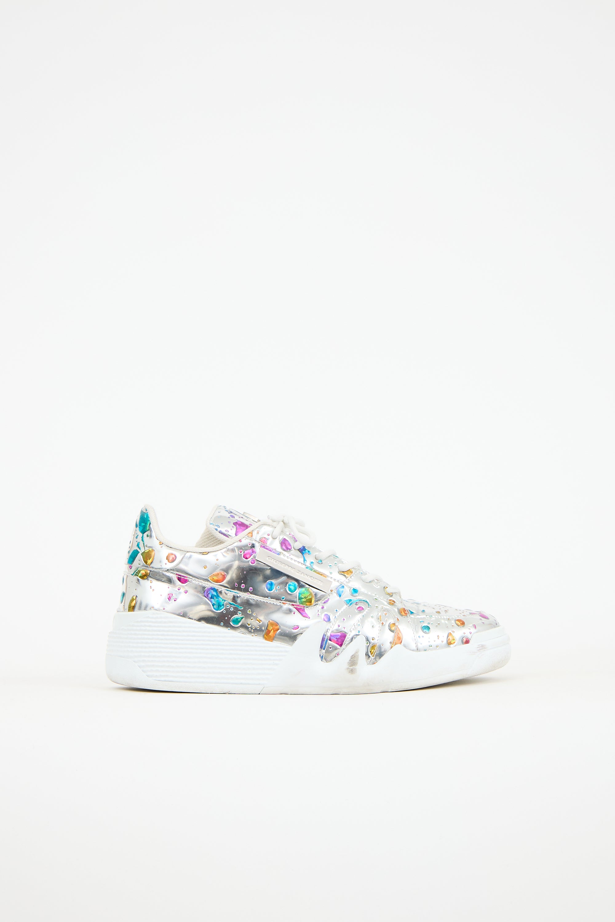 Giuseppe Zanotti Leather & Rhinestones Talon Sneaker