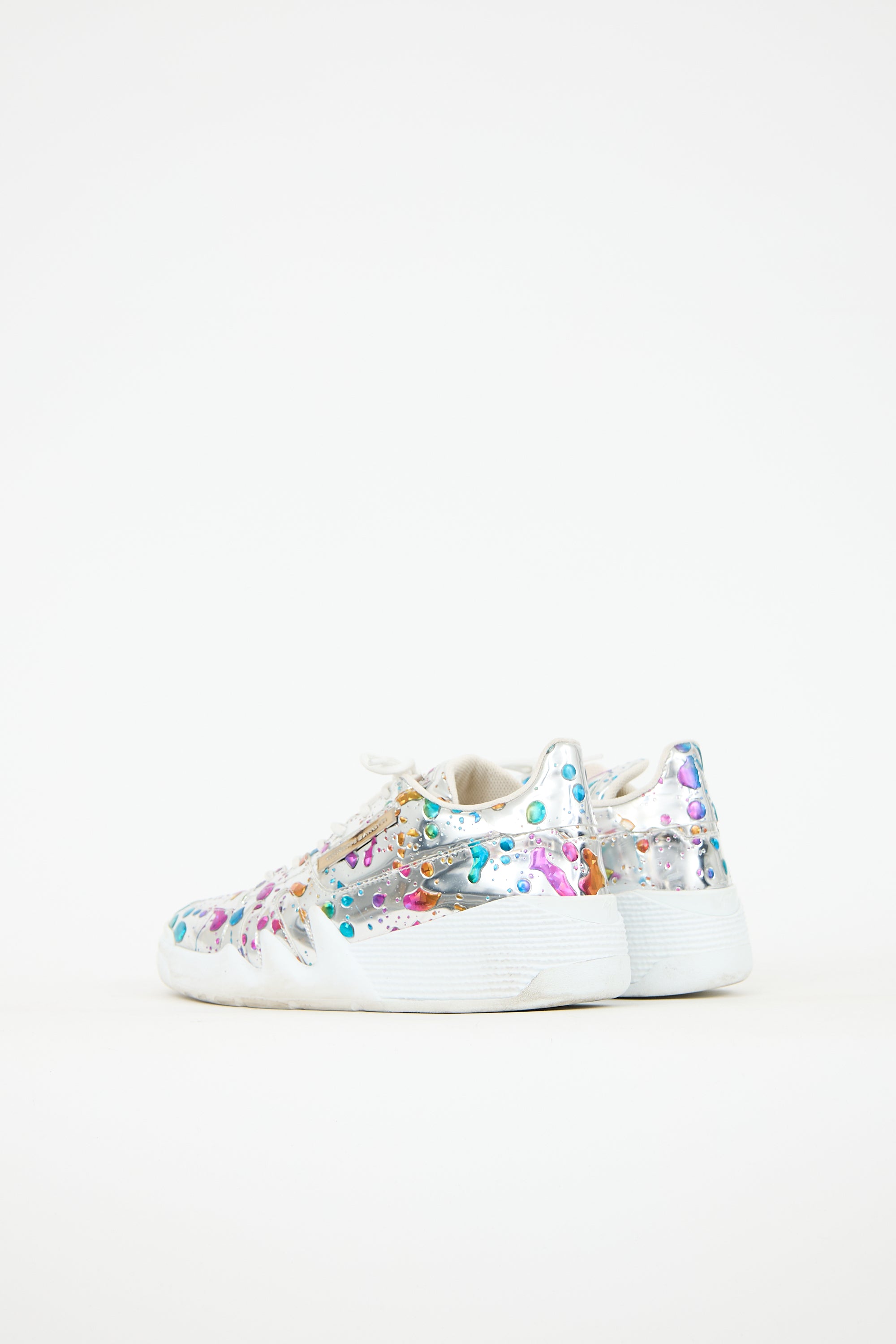 Giuseppe Zanotti Leather & Rhinestones Talon Sneaker