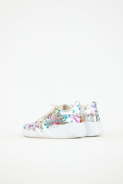 Giuseppe Zanotti Leather & Rhinestones Talon Sneaker