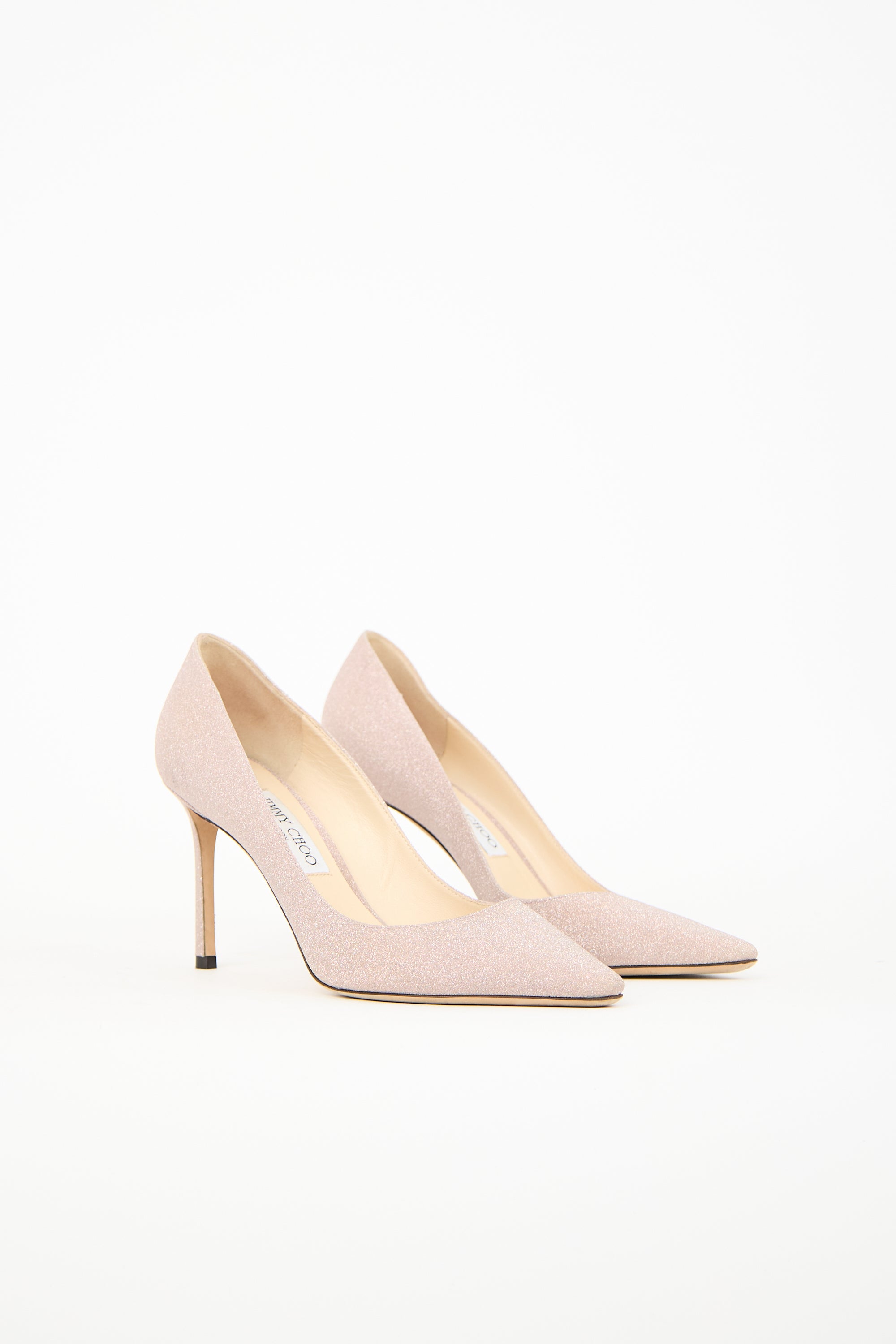 Jimmy Choo Pink Glitter Romy Pump