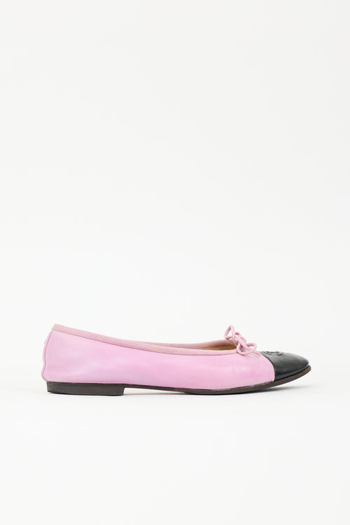 Chanel Leather CC Ballet Flat