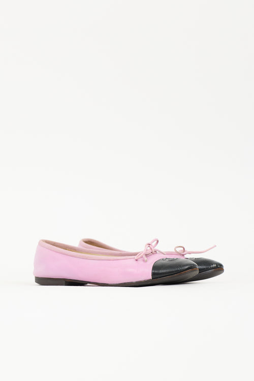 Chanel Leather CC Ballet Flat