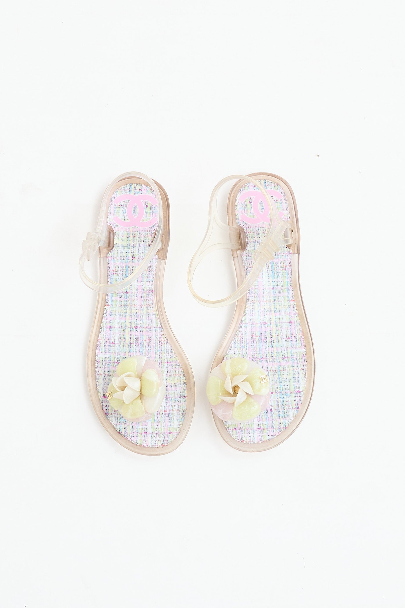 Chanel Clear Camellia Jelly Sandal