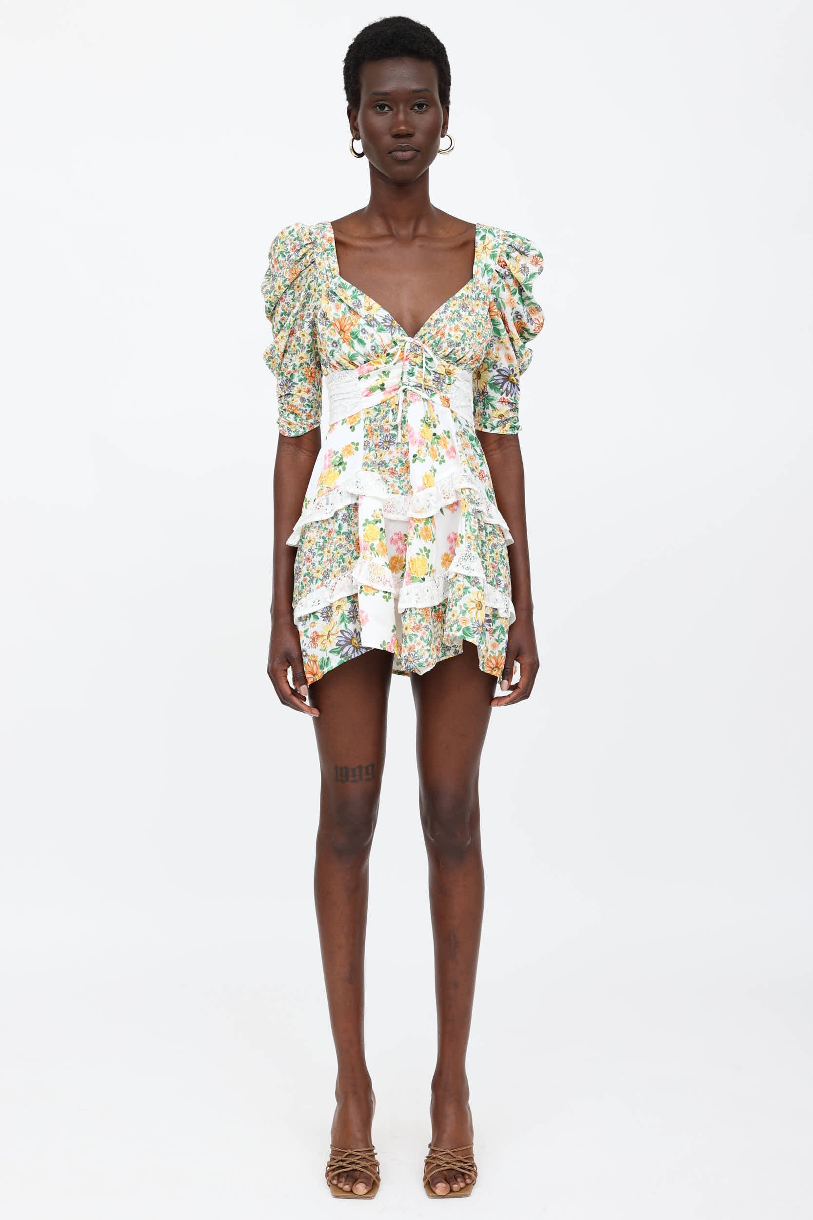 For Love & Lemons Floral Mini Dress