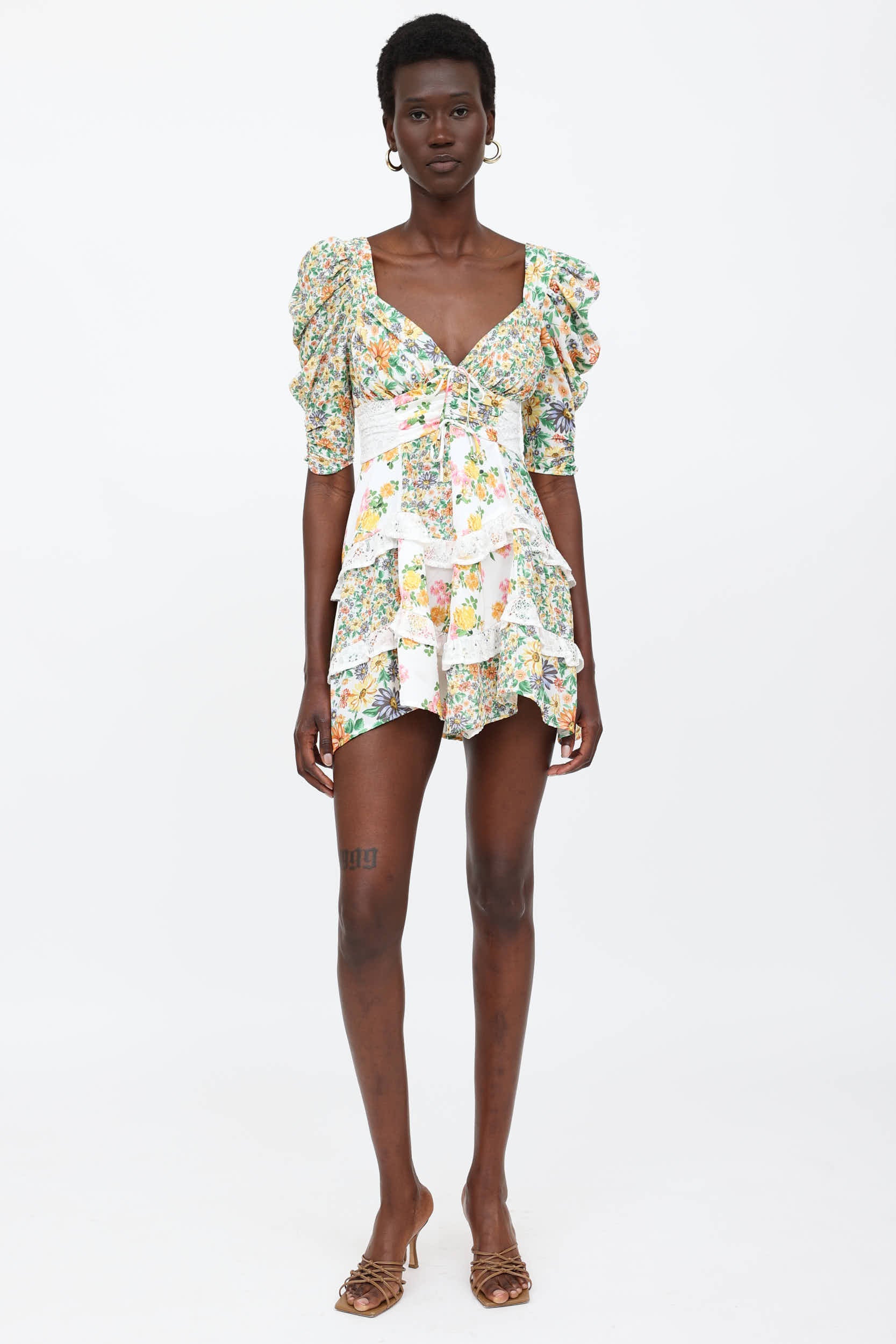 For Love & Lemons Lemons Floral Mini Dress