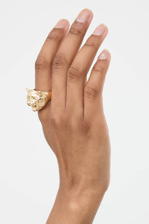 Forever Fine Jewelry 14K Yellow Gold Emerald Ring
