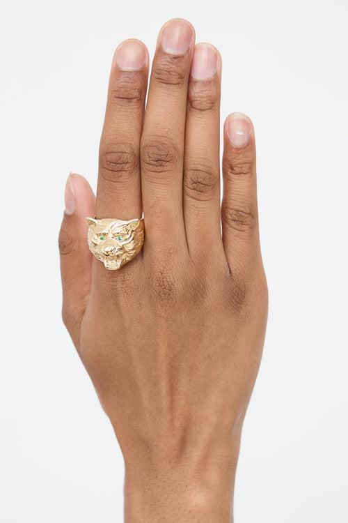 Forever Fine Jewelry 14K Yellow Gold Emerald Ring