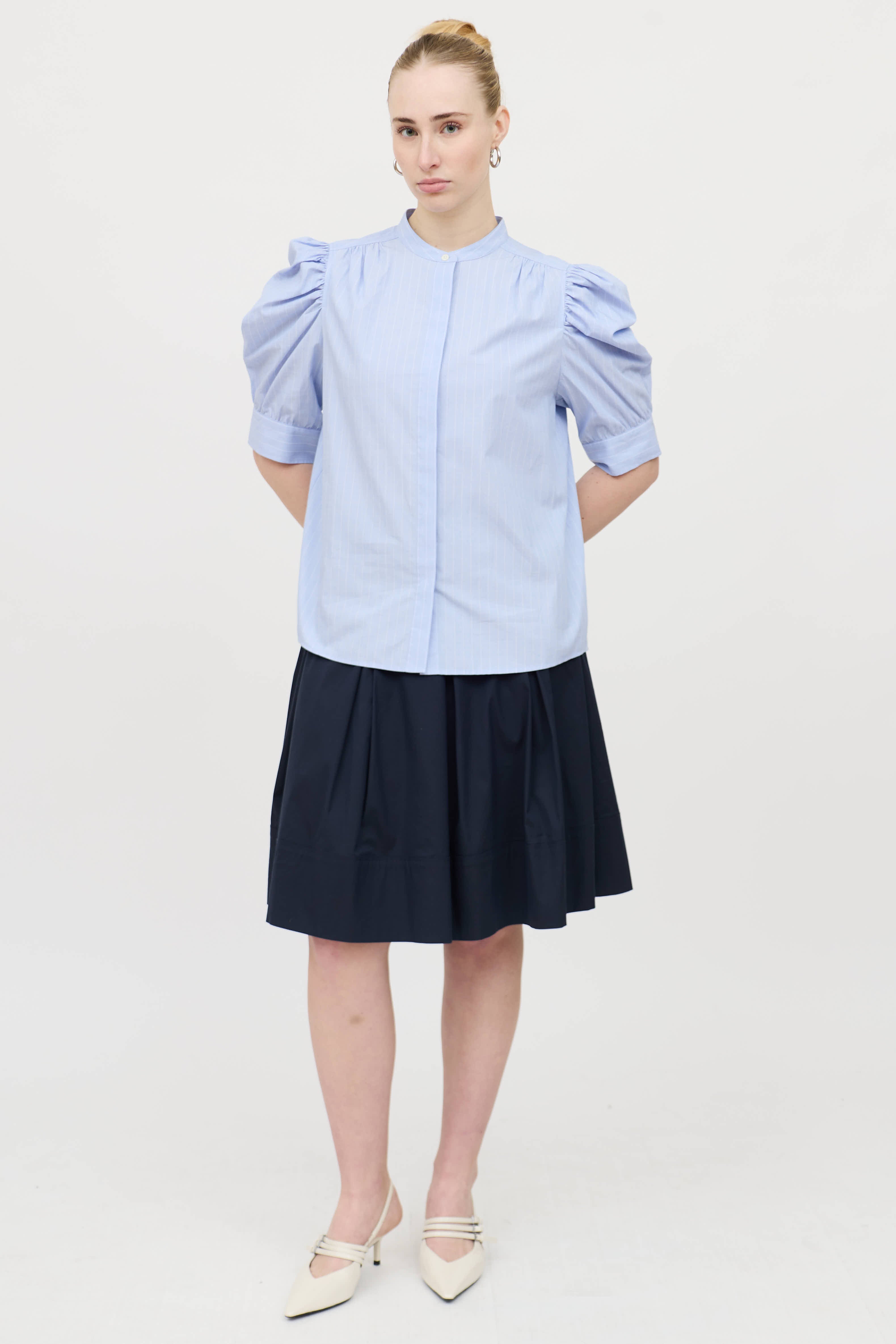 Frame Striped Puff Top