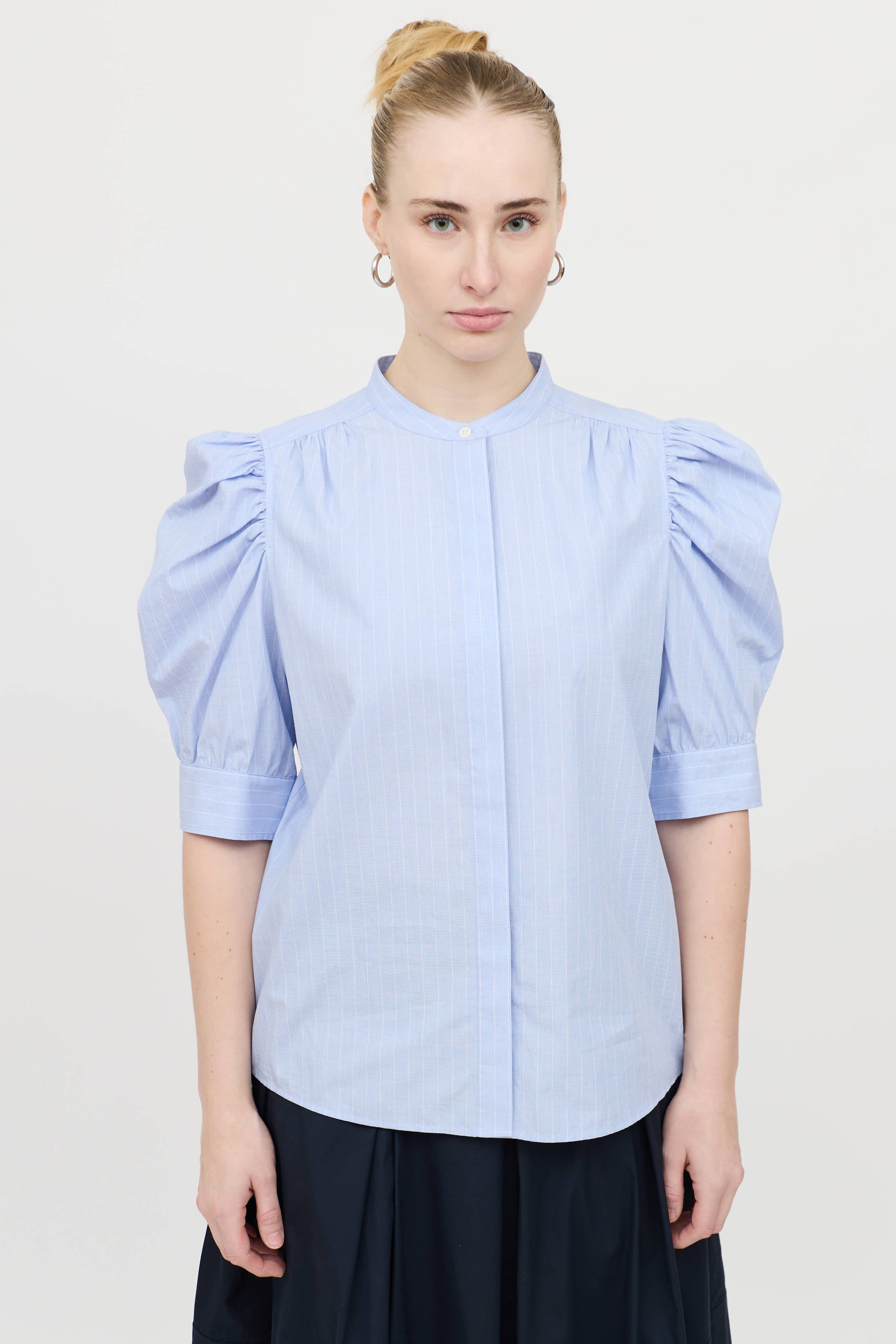Frame Striped Puff Top