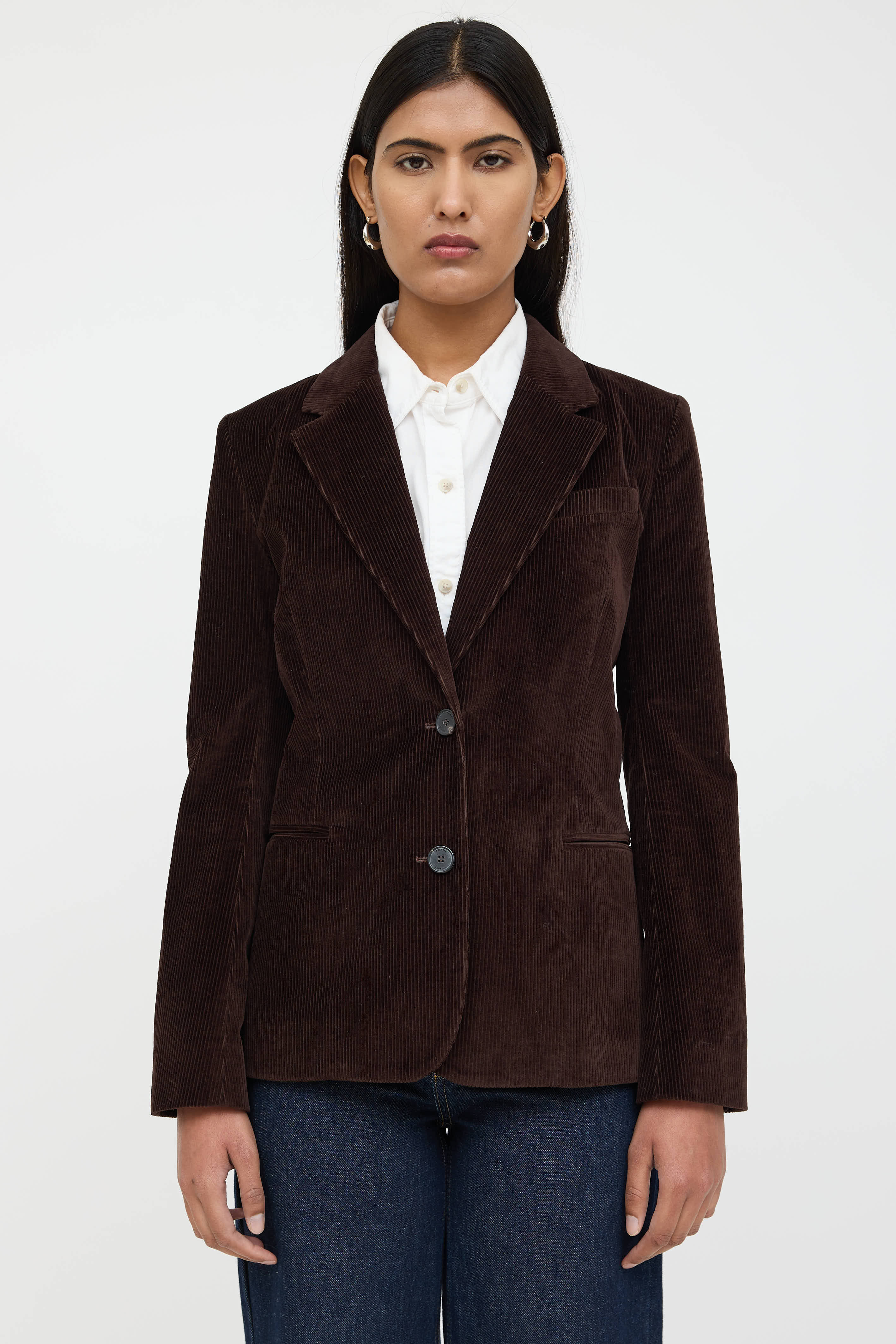 Frame Corduroy Two Button Blazer