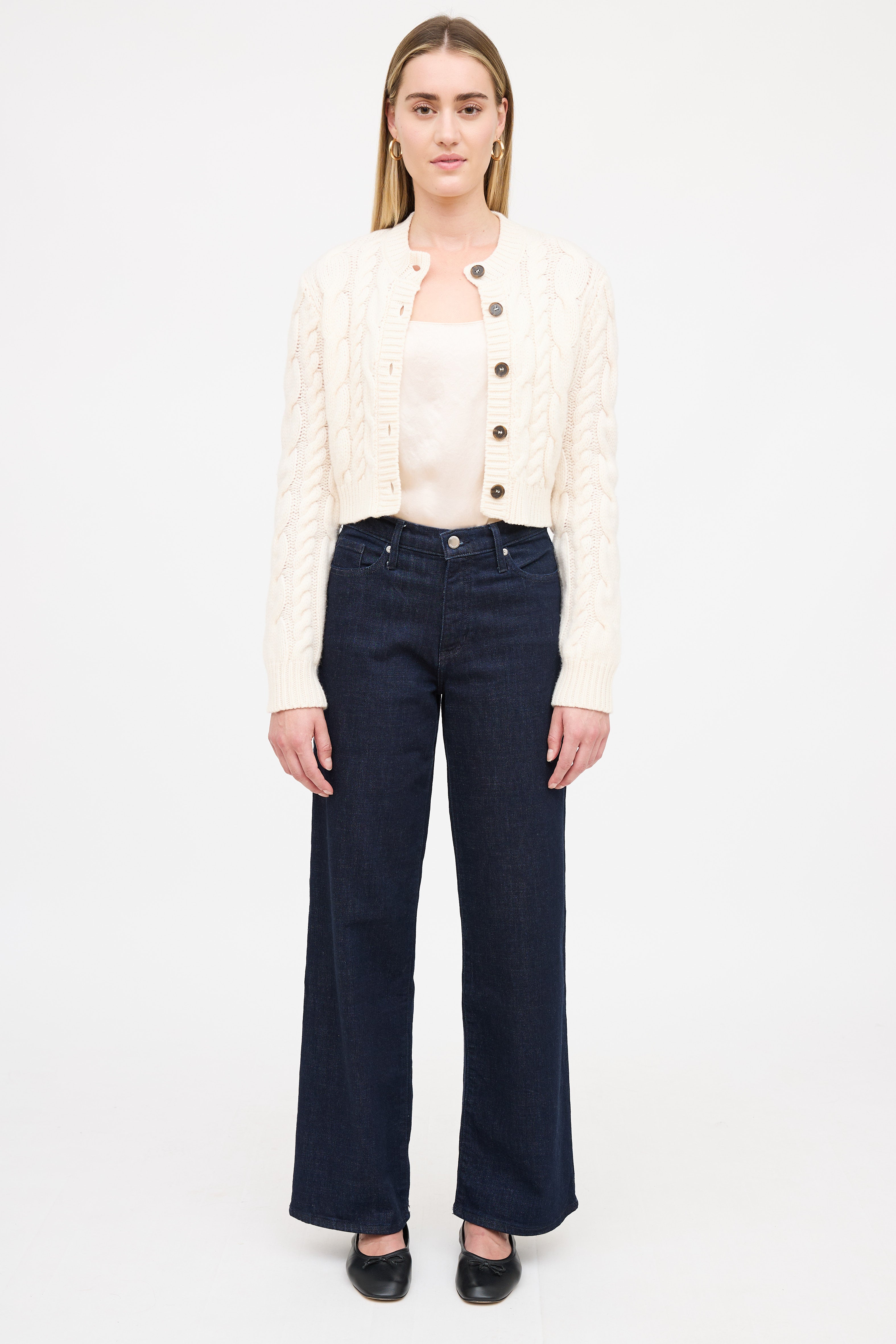 Frame Merino Cable Knit Cardigan