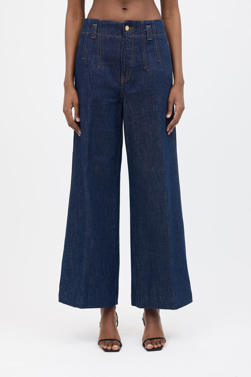 Frame Darted Wide Leg Jeans
