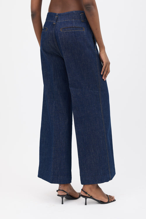 Frame Darted Wide Leg Jeans