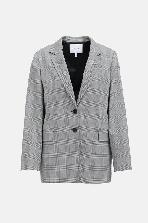 Frame Plaid Houndstooth Blazer